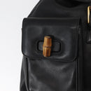 GUCCI Bamboo Backpack Leather Black Gold 003 2058 0016 Auth ep12855-16