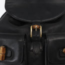 GUCCI Bamboo Backpack Leather Black Gold 003 2058 0016 Auth ep12855-17