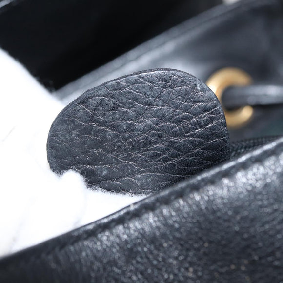 GUCCI Bamboo Backpack Leather Black Gold 003 2058 0016 Auth ep12855