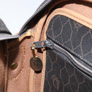 Christian Dior Honeycomb Canvas Shoulder Bag PVC Black Gold Auth ep12856-20