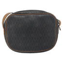 Christian Dior Honeycomb Canvas Shoulder Bag PVC Black Gold Auth ep12856-3