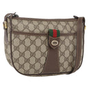 GUCCI GG Supreme Web Sherry Line Bag PVC Beige Gold 89 02 032 Auth ep12857-1