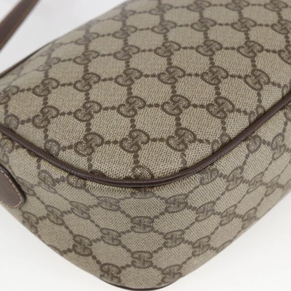GUCCI GG Supreme Web Sherry Line Bag PVC Beige Gold 89 02 032 Auth ep12857