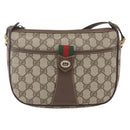 GUCCI GG Supreme Web Sherry Line Bag PVC Beige Gold 89 02 032 Auth ep12857-2