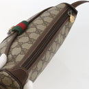 GUCCI GG Supreme Web Sherry Line Bag PVC Beige Gold 89 02 032 Auth ep12857-6