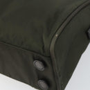 PRADA Hand Bag Nylon Khaki Silver Auth ep12862-9