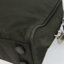 PRADA Hand Bag Nylon Khaki Silver Auth ep12862-15