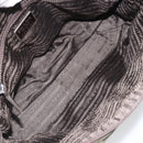 PRADA Hand Bag Nylon Khaki Silver Auth ep12862-11