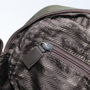 PRADA Hand Bag Nylon Khaki Silver Auth ep12862-23