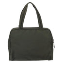 PRADA Hand Bag Nylon Khaki Silver Auth ep12862-2