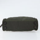 PRADA Hand Bag Nylon Khaki Silver Auth ep12862-5
