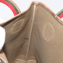 GUCCI GG Canvas Web Sherry Line Tote Bag PVC Beige 58 02 4889 Auth ep12863-19