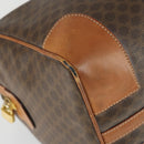 CELINE Macadam Canvas Boston Bag PVC Leather Brown Gold Auth ep12869-15