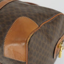 CELINE Macadam Canvas Boston Bag PVC Leather Brown Gold Auth ep12869-16