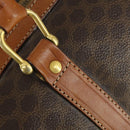 CELINE Macadam Canvas Boston Bag PVC Leather Brown Gold Auth ep12869-18