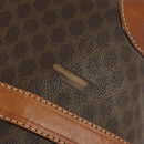 CELINE Macadam Canvas Boston Bag PVC Leather Brown Gold Auth ep12869-10