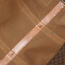 CELINE Macadam Canvas Boston Bag PVC Leather Brown Gold Auth ep12869-11