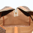 CELINE Macadam Canvas Boston Bag PVC Leather Brown Gold Auth ep12869-22