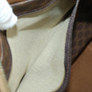 CELINE Macadam Canvas Boston Bag PVC Leather Brown Gold Auth ep12869-24