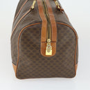 CELINE Macadam Canvas Boston Bag PVC Leather Brown Gold Auth ep12869-4