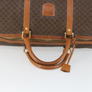 CELINE Macadam Canvas Boston Bag PVC Leather Brown Gold Auth ep12869-7