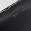 CELINE Shoulder Bag Leather Navy Gold Auth ep12870-17