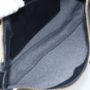 CELINE Shoulder Bag Leather Navy Gold Auth ep12870-11