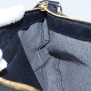 CELINE Shoulder Bag Leather Navy Gold Auth ep12870-19