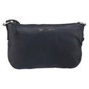 CELINE Shoulder Bag Leather Navy Gold Auth ep12870-13