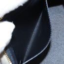 CELINE Shoulder Bag Leather Navy Gold Auth ep12870-21
