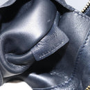 CELINE Shoulder Bag Leather Navy Gold Auth ep12870-12