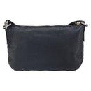 CELINE Shoulder Bag Leather Navy Gold Auth ep12870-2