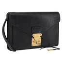LOUIS VUITTON Epi Serie Dragonne Clutch Bag Black Noir M52612 LV Auth ep12874-1