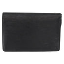 LOUIS VUITTON Epi Serie Dragonne Clutch Bag Black Noir M52612 LV Auth ep12874-3