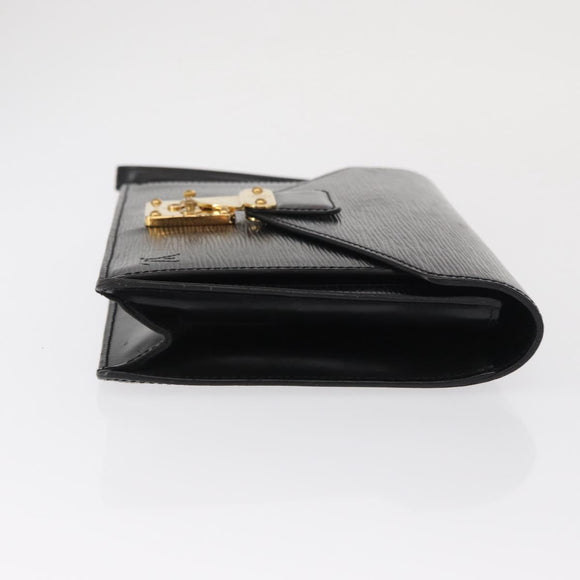 LOUIS VUITTON Epi Serie Dragonne Clutch Bag Black Noir M52612 LV Auth ep12874