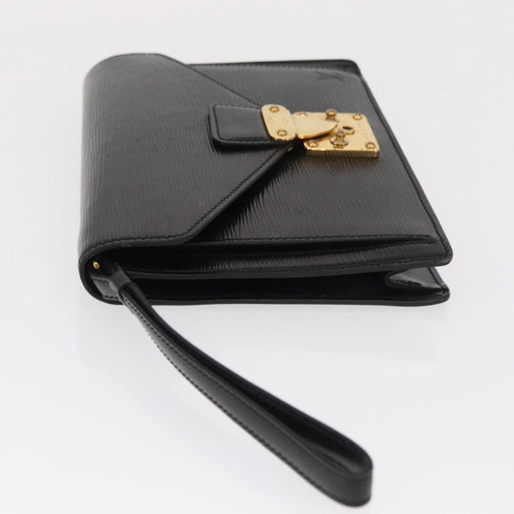 LOUIS VUITTON Epi Serie Dragonne Clutch Bag Black Noir M52612 LV Auth ep12874