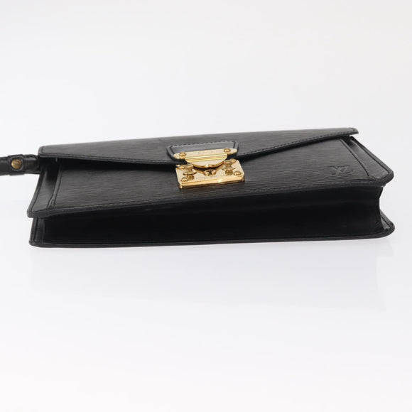 LOUIS VUITTON Epi Serie Dragonne Clutch Bag Black Noir M52612 LV Auth ep12874