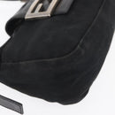 FENDI Hand Bag Nylon Black Silver Auth ep12875-9