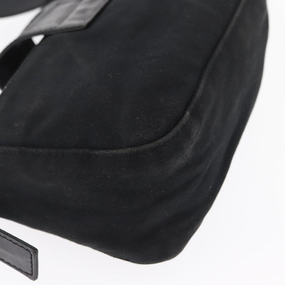 FENDI Hand Bag Nylon Black Silver Auth ep12875