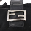 FENDI Hand Bag Nylon Black Silver Auth ep12875-10