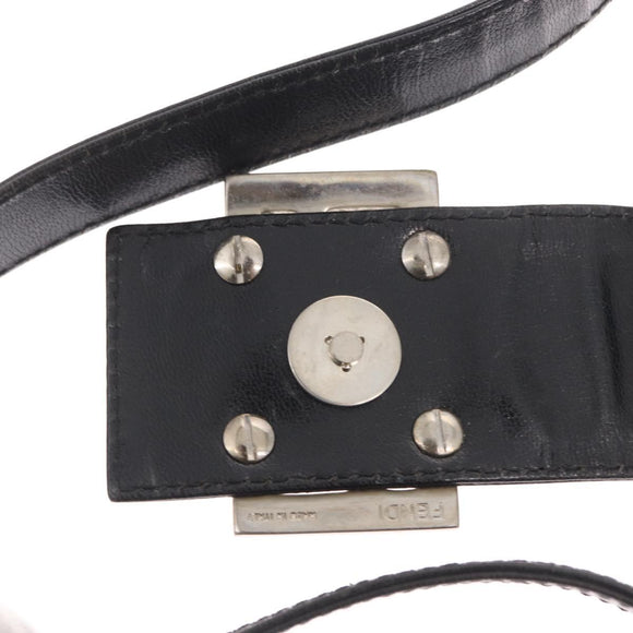 FENDI Hand Bag Nylon Black Silver Auth ep12875