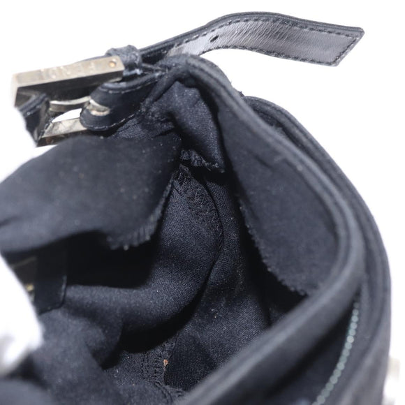 FENDI Hand Bag Nylon Black Silver Auth ep12875