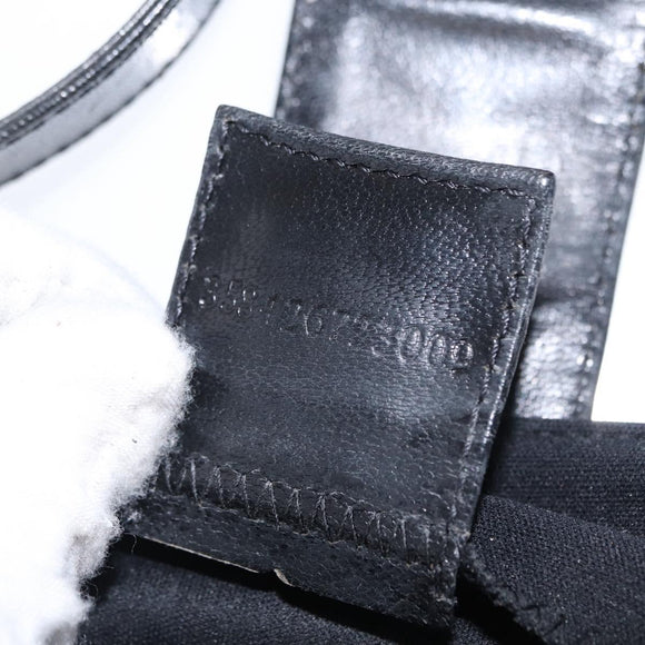 FENDI Hand Bag Nylon Black Silver Auth ep12875