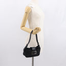 FENDI Hand Bag Nylon Black Silver Auth ep12875-25