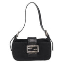 FENDI Hand Bag Nylon Black Silver Auth ep12875-13