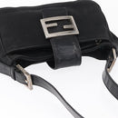 FENDI Hand Bag Nylon Black Silver Auth ep12875-6
