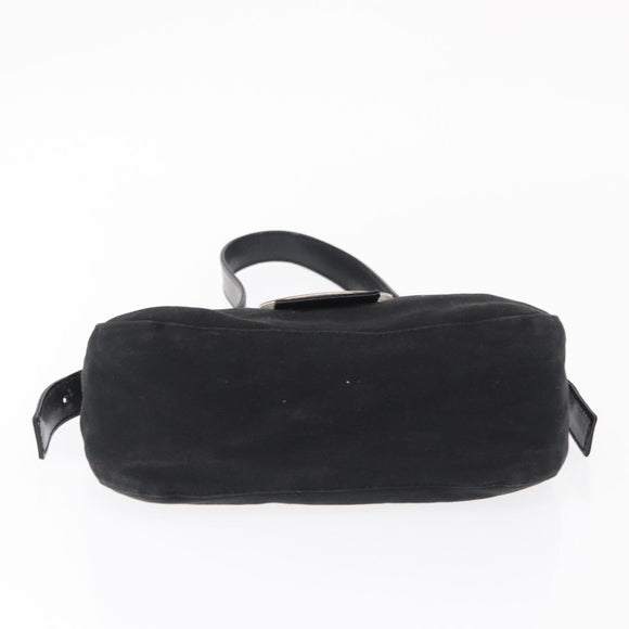 FENDI Hand Bag Nylon Black Silver Auth ep12875
