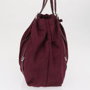 PRADA Tote Bag Nylon Bordeaux Gold Auth ep12877-4