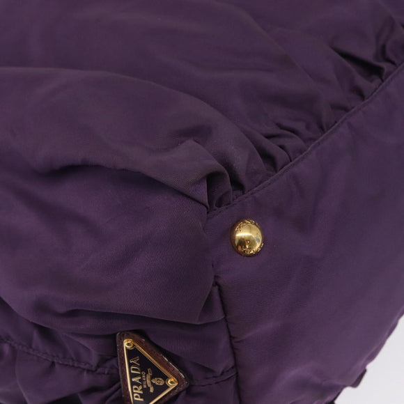 PRADA Tote Bag Nylon Purple Gold Auth ep12878