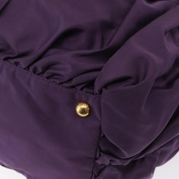 PRADA Tote Bag Nylon Purple Gold Auth ep12878